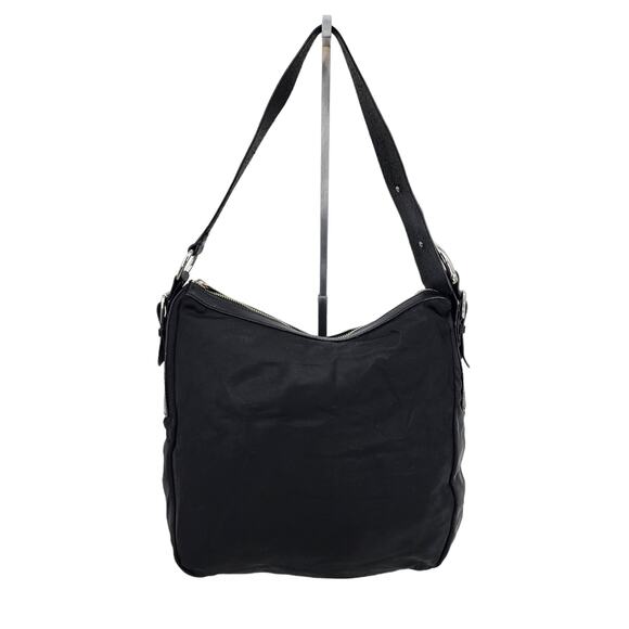 Lauren Ralph Lauren Horse Stir Up Nylon Hobo Shoulder Bag Purse Black - Picture 8 of 8